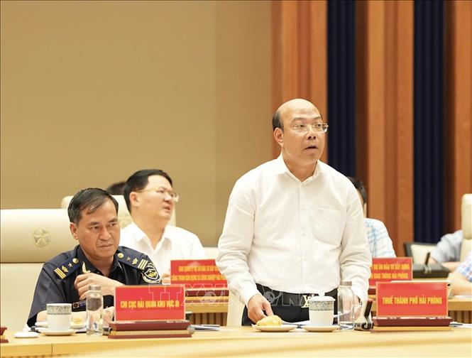 Trưởng Thuế thành phố Hải Phòng Nguyễn Tiến Trường phát biểu. Ảnh: Minh Huệ-TTXVN