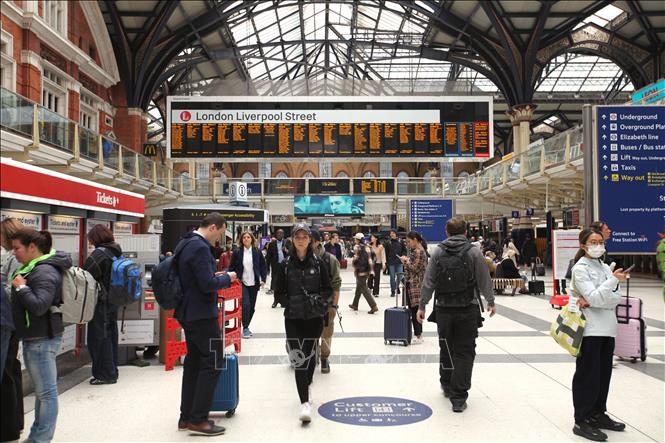 Ga đường sắt London Liverpool Street. Ảnh: Hữu Tiến - PV TTXVN tại Anh
