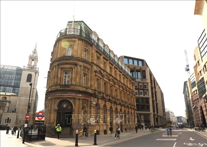 Tòa Sơ thẩm đặc khu tài chính London tại địa chỉ số 1 Queen Victoria St, London EC4N 4XY. Ảnh: Hữu Tiến - PV TTXVN tại Anh