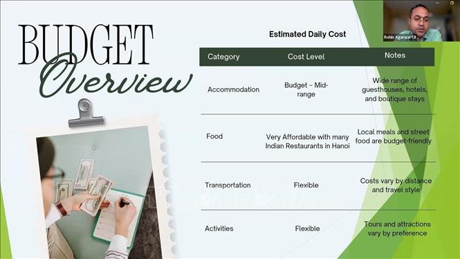 Đại diện doanh nghiệp thuộc Liên đoàn Công nghiệp Ấn Độ giới thiệu về thế mạnh của mình. Ảnh: Ngọc Thúy -  PV TTXVN tại Ấn Độ 