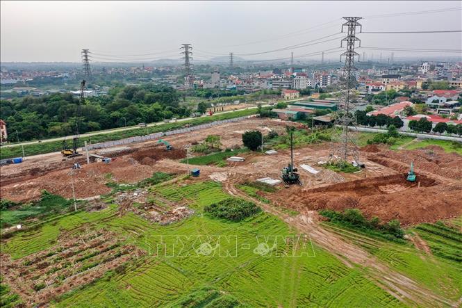 Khi đưa vào khai thác, công trình sẽ kết nối các tuyến kênh tiêu, trạm bơm và hệ thống cống thoát nước hiện có, tạo thành mạng lưới tiêu thoát nước tương đối hoàn chỉnh cho khu vực. Ảnh: Trung Nguyên - TTXVN