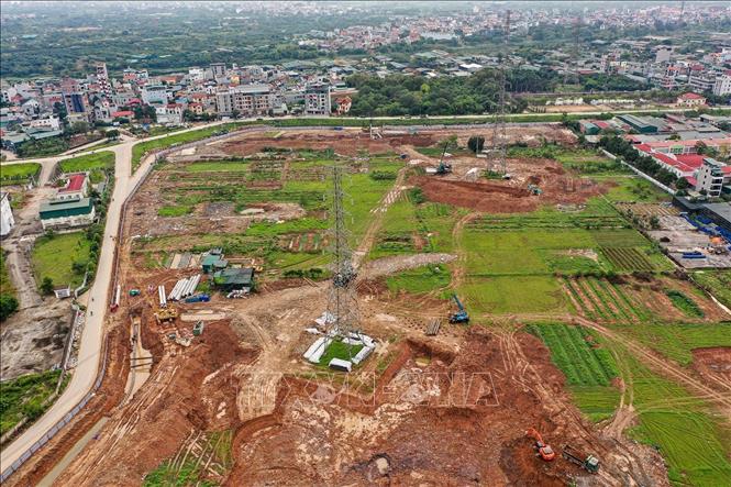 Khu vực thi công hồ nằm cạnh Trạm bơm Yên Nghĩa và gần các khu đô thị đông dân cư phía Tây Hà Nội. Ảnh: Trung Nguyên - TTXVN