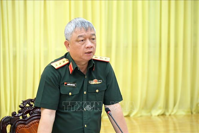 Thượng tướng Nguyễn Quang Ngọc phát biểu chỉ đạo tại buổi làm việc. Ảnh: Văn Đông / TTXVN phát.