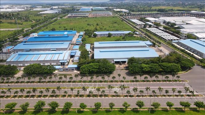 An aerial view of the 2,290ha Chau Duc Industrial Park. VNA Photo
