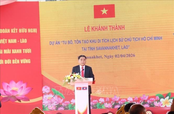Phó Chủ tịch thường trực UBND TP. Hồ Chí Minh Nguyễn Lộc Hà phát biểu tại sự kiện. Ảnh: Xuân Tú - PV TTXVN tại Lào