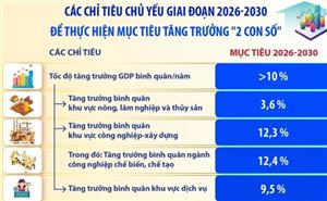 Các chỉ tiêu chủ yếu để thực hiện mục tiêu tăng trưởng "2 con số"