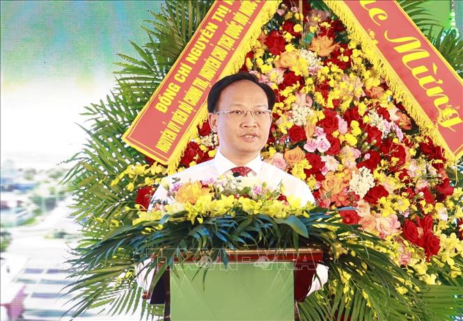 Phó Chủ tịch UBND tỉnh Bắc Ninh Phạm Văn Thịnh phát biểu tại buổi lễ. Ảnh: Đồng Thúy-TTXVN