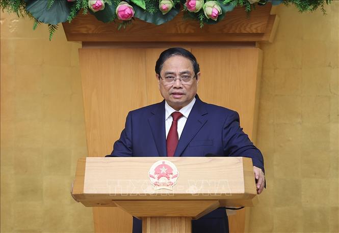 Thủ tướng Phạm Minh Chính chủ trì Phiên họp Chính phủ thường kỳ tháng 3 năm 2026 và Hội nghị Chính phủ trực tuyến với địa phương. Ảnh: Dương Giang-TTXVN 
