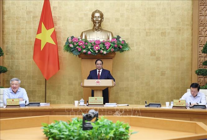 Thủ tướng Phạm Minh Chính chủ trì Phiên họp Chính phủ thường kỳ tháng 3 năm 2026 và Hội nghị Chính phủ trực tuyến với địa phương. Ảnh: Dương Giang-TTXVN 
