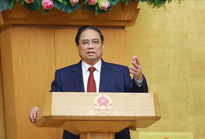 Thủ tướng Phạm Minh Chính kết luận Phiên họp Chính phủ thường kỳ tháng 3 năm 2026 và Hội nghị Chính phủ trực tuyến với địa phương. Ảnh: Dương Giang-TTXVN 
