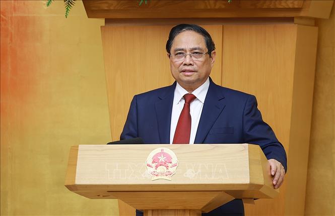 Thủ tướng Phạm Minh Chính kết luận Phiên họp Chính phủ thường kỳ tháng 3 năm 2026 và Hội nghị Chính phủ trực tuyến với địa phương. Ảnh: Dương Giang-TTXVN 
