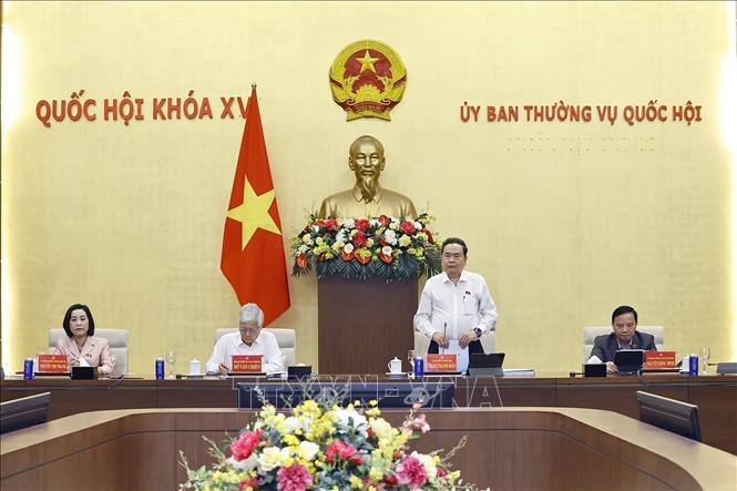 Chủ tịch Quốc hội Trần Thanh Mẫn phát biểu. Ảnh: Doãn Tấn - TTXVN