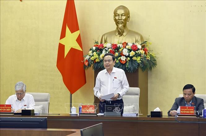 Chủ tịch Quốc hội Trần Thanh Mẫn phát biểu. Ảnh: Doãn Tấn - TTXVN