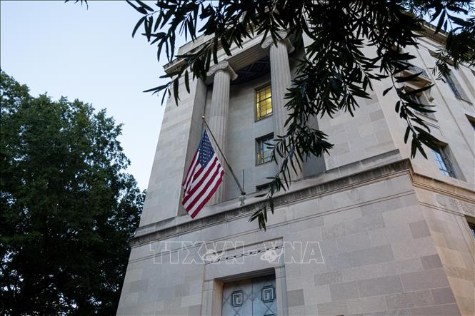 Trụ sở Bộ Tư pháp Mỹ tại Washington, D.C. Ảnh: THX/TTXVN