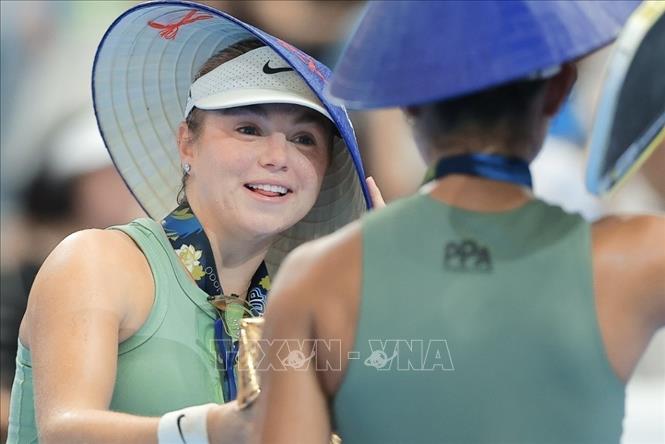 Ở nội dung đôi nữ, cặp Anna Leigh Waters / Anna Bright thể hiện sức mạnh vượt trội, giành ngôi vô địch. Ảnh: Minh Quyết - TTXVN