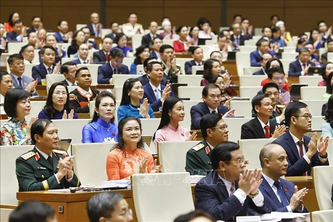 Đại biểu Quốc hội dự khai mạc Kỳ họp thứ Nhất, Quốc hội khóa XVI. Ảnh: Doãn Tấn - TTXVN