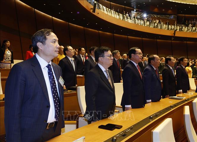 Các đại biểu thực hiện nghi thức chào cờ. Ảnh: Thống Nhất - TTXVN