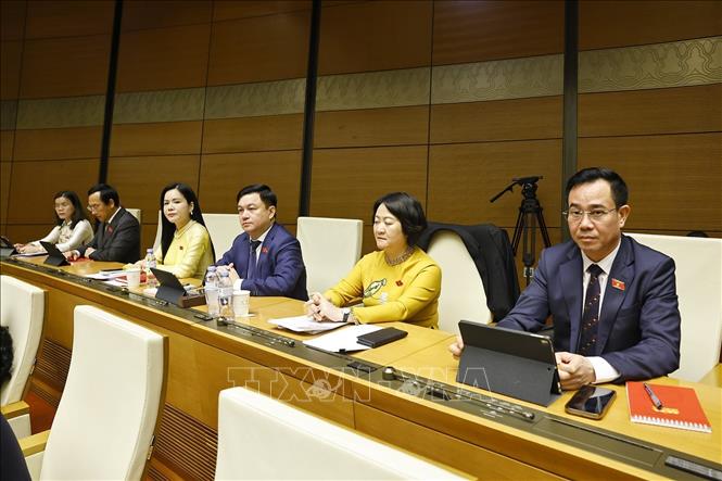 Đoàn đại biểu Quốc hội tỉnh Hưng Yên dự khai mạc Kỳ họp thứ Nhất, Quốc hội khóa XVI. Ảnh: Doãn Tấn - TTXVN