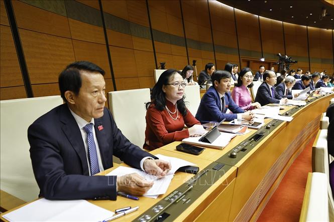 Đoàn đại biểu Quốc hội tỉnh Hưng Yên dự khai mạc Kỳ họp thứ Nhất, Quốc hội khóa XVI. Ảnh: Doãn Tấn - TTXVN