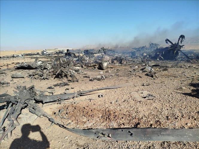 Hiện trường tiêm kích F-15 của Mỹ bị bắn rơi tại Iran, ngày 5/4/2026. Ảnh: Anadolu Agency/TTXVN