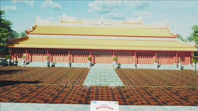 Phối cảnh phục hồi Di tích điện Cần Chánh trong Hoàng thành Huế. Ảnh: Nguyên Lý - TTXVN
