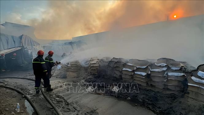 Hiện trường vụ cháy. Ảnh: TTXVN phát