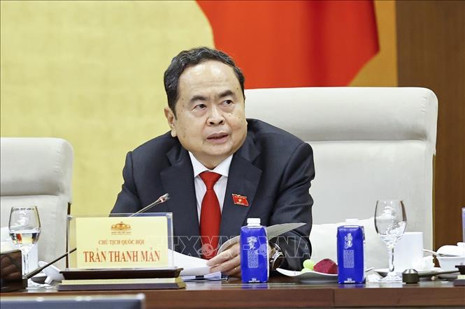 Chủ tịch Quốc hội Trần Thanh Mẫn phát biểu. Ảnh: Doãn Tấn - TTXVN