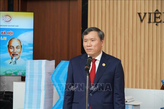 Giáo sư, Tiến sĩ Lê Văn Lợi, Chủ tịch Viện Hàn lâm Khoa học xã hội Việt Nam phát biểu khai mạc. Thanh Hương - TTXVN