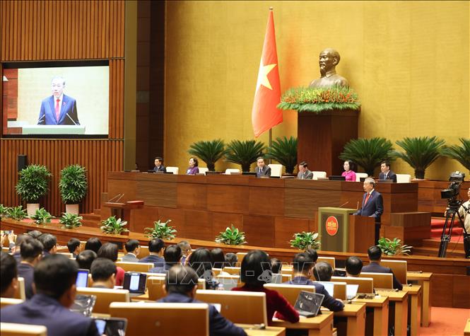 Chủ tịch nước Cộng hoà xã hội chủ nghĩa Việt Nam Tô Lâm phát biểu nhậm chức. Ảnh: Lâm Khánh - TTXVN