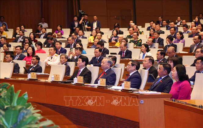 Các đại biểu tham dự phiên họp, sáng 7/4. Ảnh: Văn Điệp - TTXVN