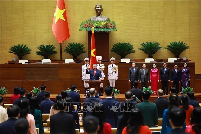 State President To Lam takes the oath of office. VNA Photo