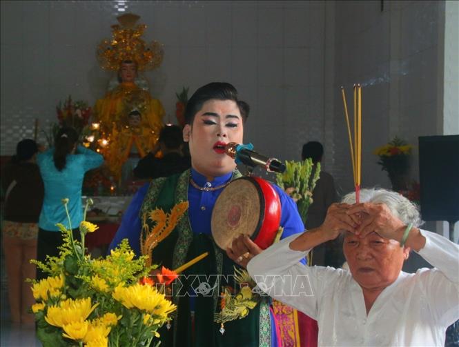 Lễ cúng Bà Chúa Xứ tại xã Vĩnh Thuận Đông, thành phố Cần Thơ ngày 20/2 âm lịch hàng năm. Ảnh: Duy Khương - TTXVN
