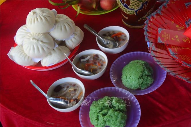 Mâm cúng Lễ cúng Bà Chúa Xứ tại xã Vĩnh Thuận Đông, thành phố Cần Thơ ngày 20/2 âm lịch hàng năm. Ảnh: Duy Khương - TTXVN