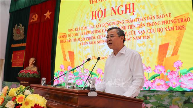 Ông Trương Cảnh Tuyên, Chủ tịch UBND thành phố Cần Thơ, phát biểu. Ảnh: Hồng Thái - TTXVN