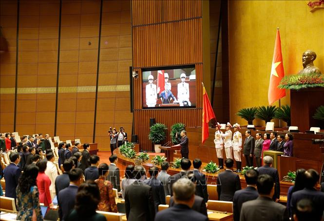 Thủ tướng Chính phủ Lê Minh Hưng tuyên thệ nhậm chức. Ảnh: Thống Nhất - TTXVN