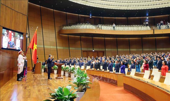 Thủ tướng Chính phủ Lê Minh Hưng tuyên thệ nhậm chức. Ảnh: Phạm Kiên - TTXVN