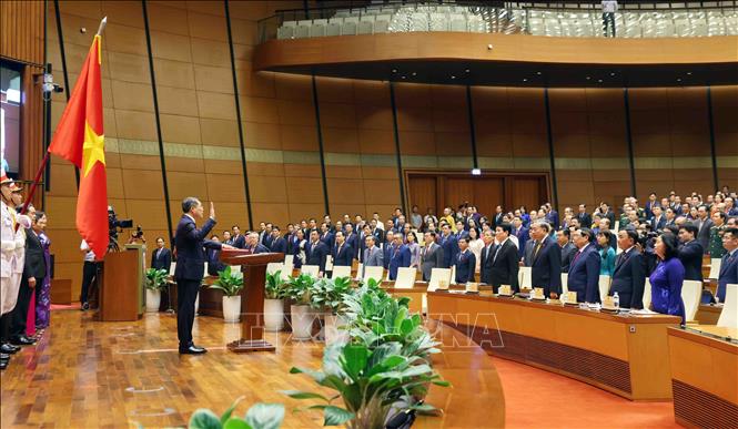 Thủ tướng Chính phủ Lê Minh Hưng tuyên thệ nhậm chức. Ảnh: Phạm Kiên - TTXVN