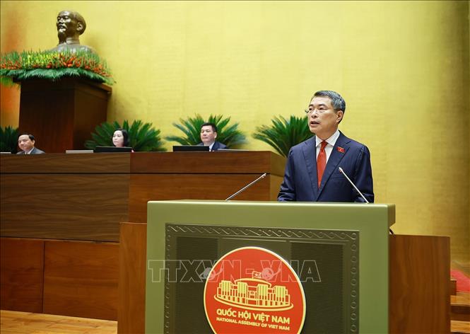 Thủ tướng Chính phủ Lê Minh Hưng phát biểu nhậm chức. Ảnh: Thống Nhất - TTXVN