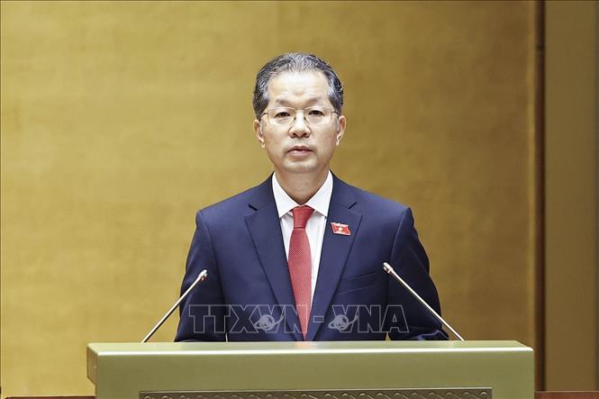 Chánh án Tòa án nhân dân Tối cao Nguyễn Văn Quảng phát biểu nhậm chức. Ảnh: Doãn Tấn - TTXVN