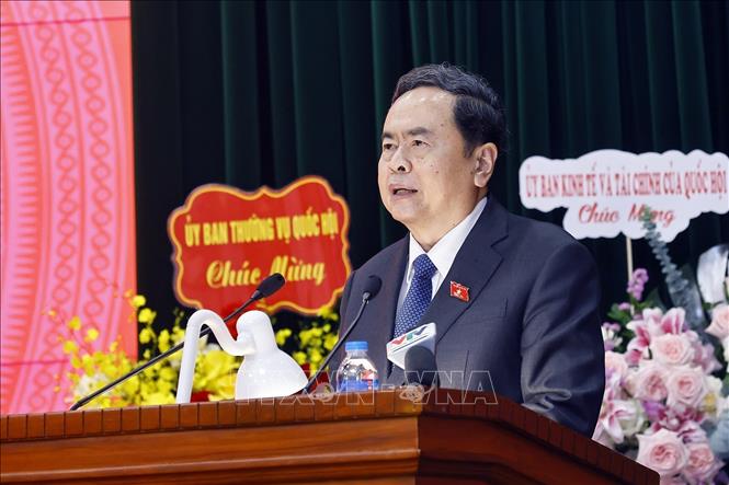 Chủ tịch Quốc hội Trần Thanh Mẫn phát biểu. Ảnh: Doãn Tấn - TTXVN 