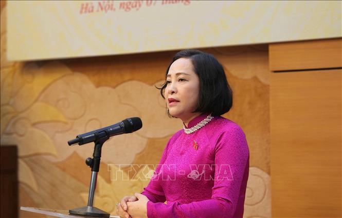 Phó Chủ tịch Quốc hội Nguyễn Thị Thanh phát biểu tại Phiên họp. Ảnh: Chu Thanh Vân - TTXVN