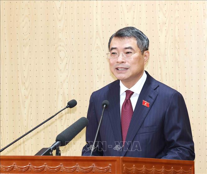 Đồng chí Lê Minh Hưng, Uỷ viên Bộ Chính trị, Thủ tướng Chính phủ phát biểu tại hội nghị. Ảnh: Phương Hoa - TTXVN