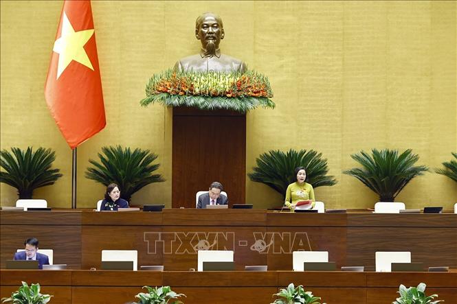 Phó Chủ tịch Quốc hội Nguyễn Thị Thanh điều hành phiên họp. Ảnh: Doãn Tấn - TTXVN