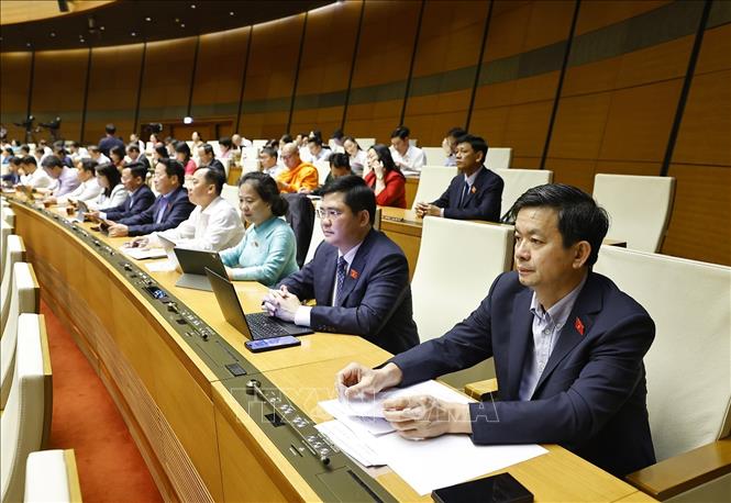 Đoàn đại biểu Quốc hội thành phố Cần Thơ dự phiên họp. Ảnh: Doãn Tấn - TTXVN