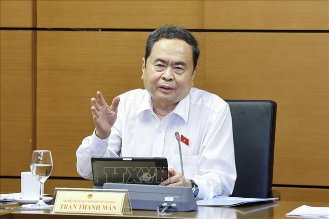 Chủ tịch Quốc hội Trần Thanh Mẫn, đại biểu Quốc hội TP Hồ Chí Minh phát biểu. Ảnh: Doãn Tấn - TTXVN