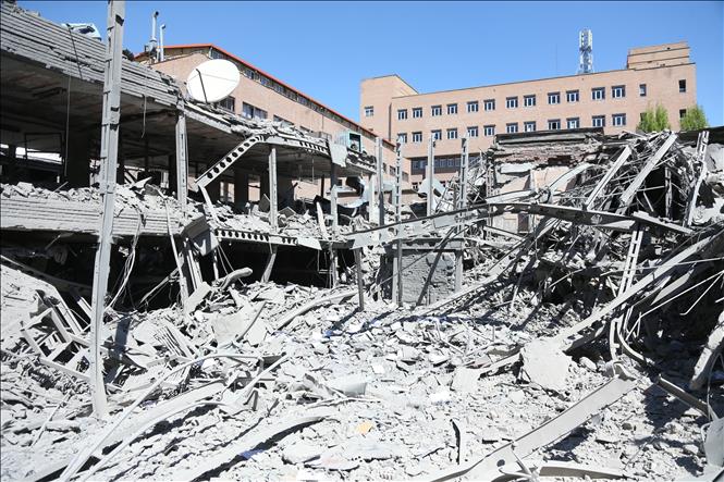 Một trường đại học tại Tehran, Iran trúng không kích của Mỹ và Israel. Ảnh: THX/TTXVN