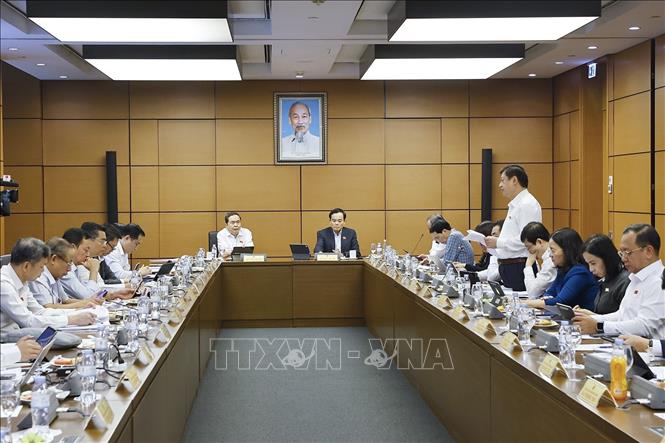 Đoàn đại biểu Quốc hội TP Hồ Chí Minh thảo luận ở tổ. Ảnh: Doãn Tấn - TTXVN