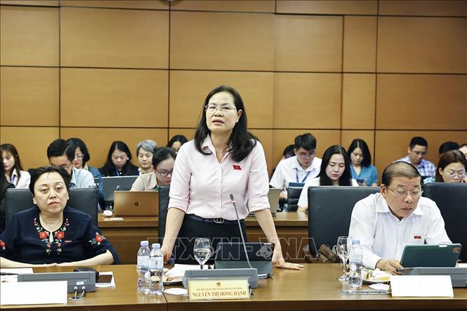 Đại biểu Quốc hội TP Hồ Chí Minh Nguyễn Thị Hồng Hạnh phát biểu. Ảnh: Doãn Tấn - TTXVN