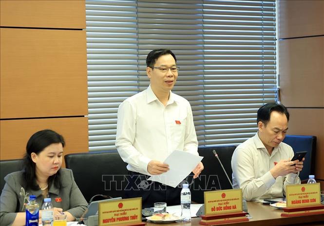 Đại biểu Quốc hội Thành phố Hà Nội Đỗ Đức Hồng Hà phát biểu ở tổ. Ảnh: Tuấn Anh - TTXVN