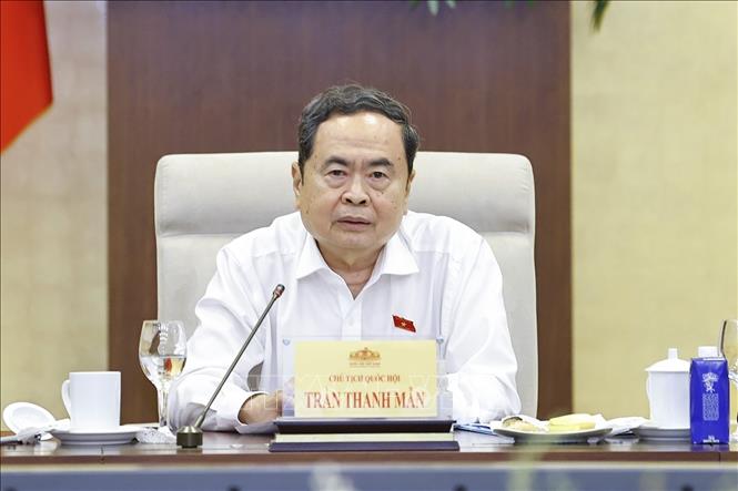 Chủ tịch Quốc hội Trần Thanh Mẫn phát biểu. Ảnh: Doãn Tấn - TTXVN